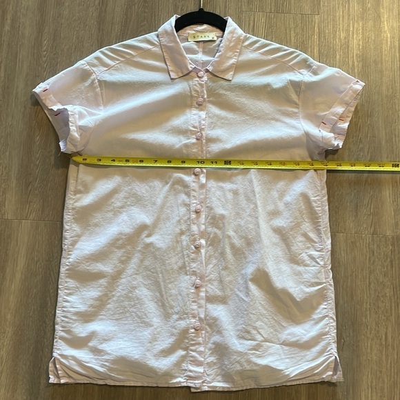 Stark X Women Button Front Shirt XS Pink 100% Cotton Lightweight Contemporary - Picture 11 of 14